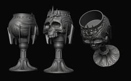 Throne of the Damned – Gothic Skull Goblet 3d model