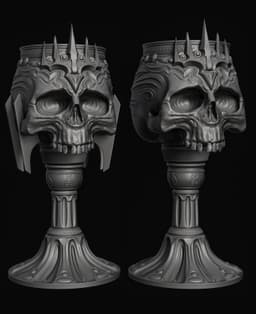 Throne of the Damned – Gothic Skull Goblet 3d model