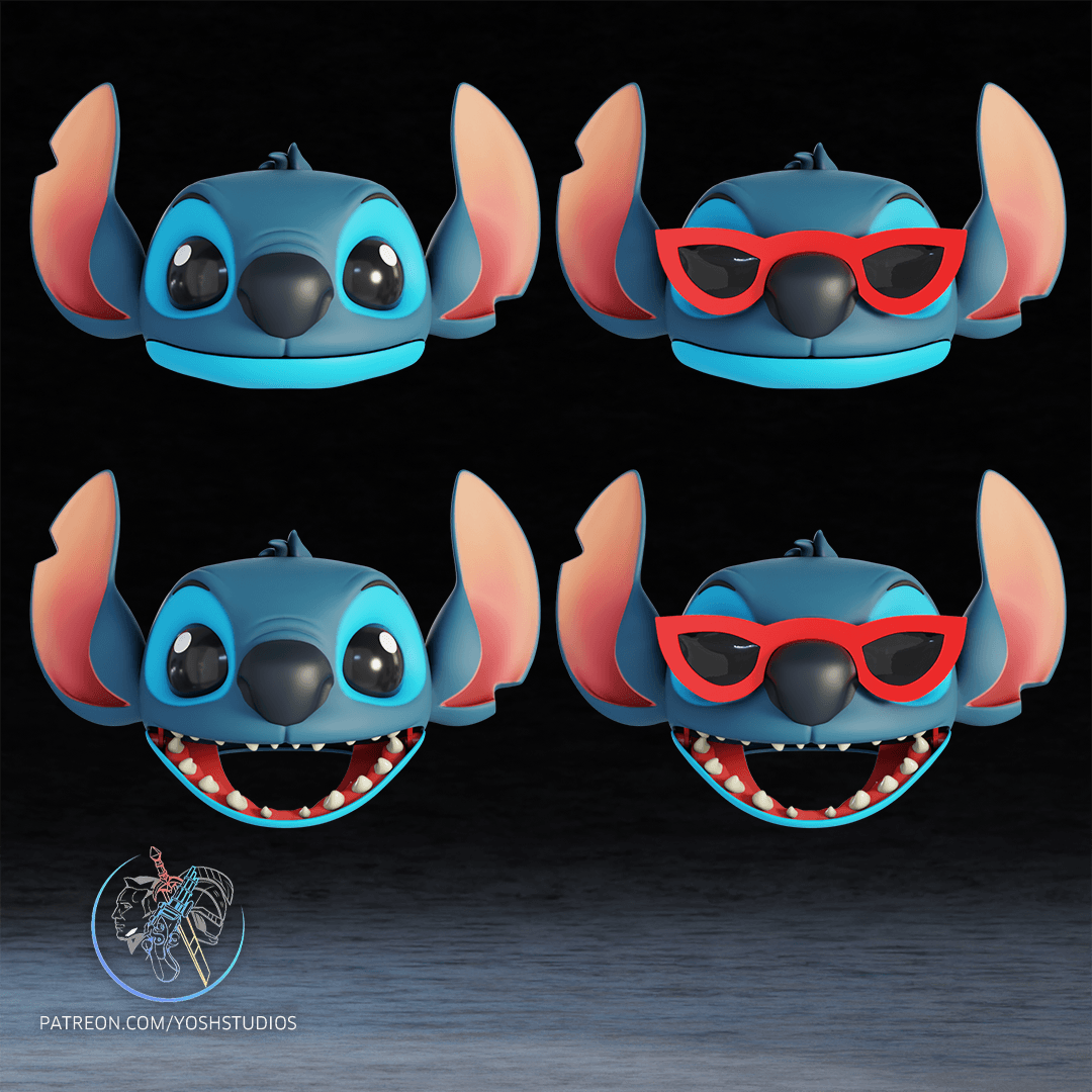 Blue Alien Dog Mask 3D Printer STl File 3d model