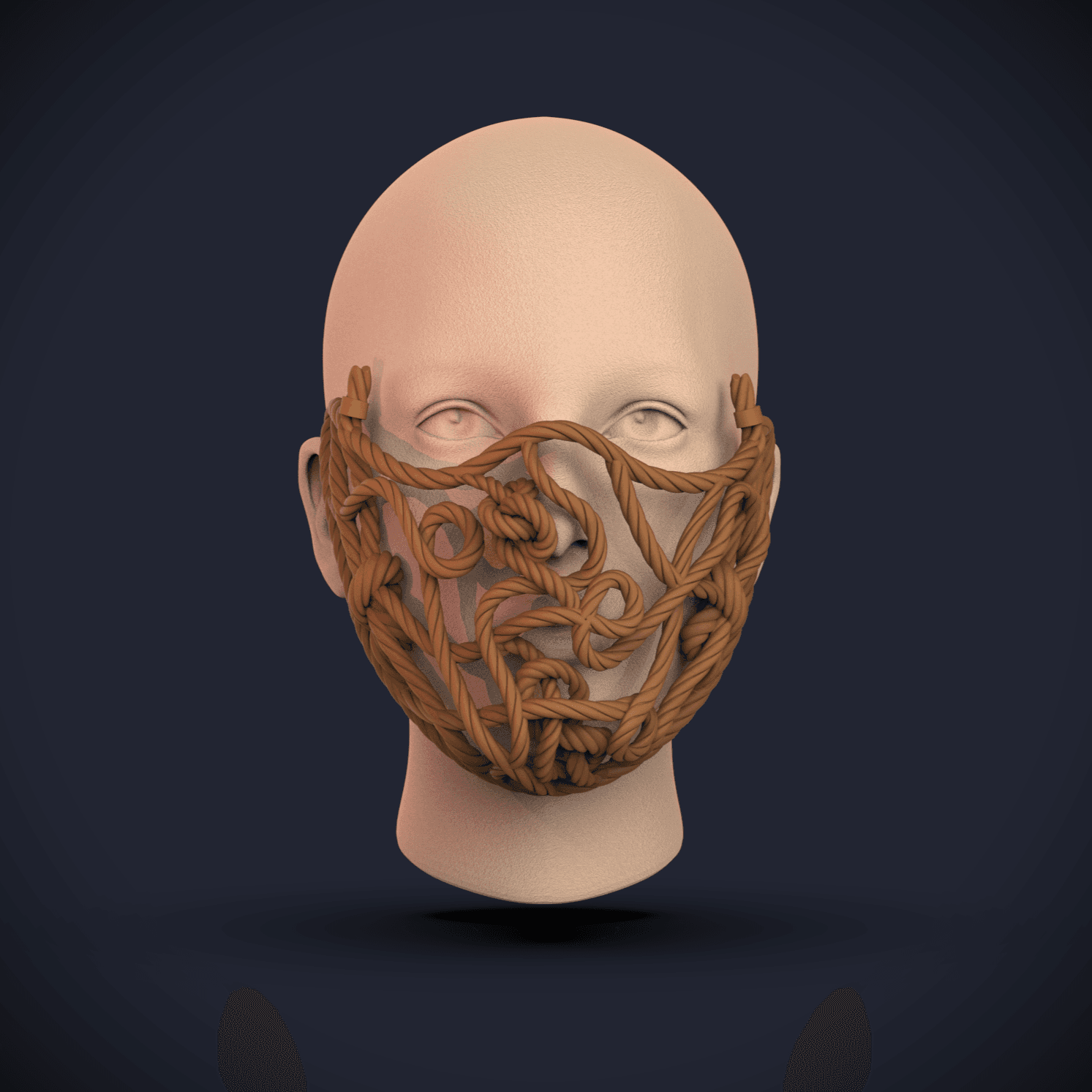 Tangled Rope Mask -"Tangle" (Sculptober Day 19) 3d model