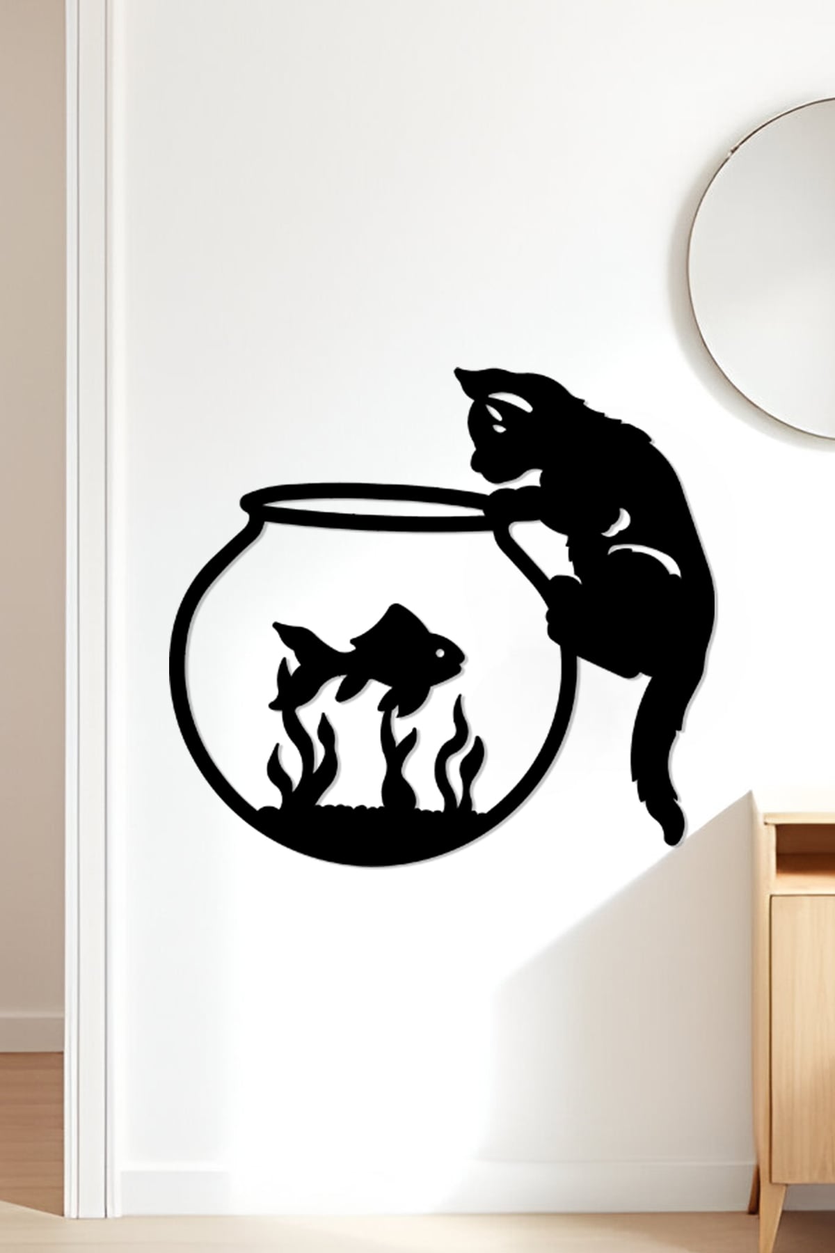 Cat And Fish Wall Art, Wall Decor, Home Decor 3d model
