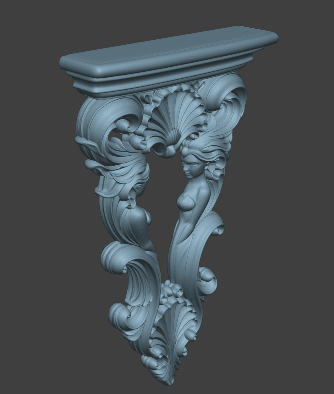 Mermaids Corbel - Wall hangable 3d model