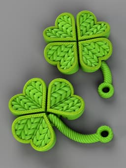 Flexible Knitted Shamrock Keychain 3d model