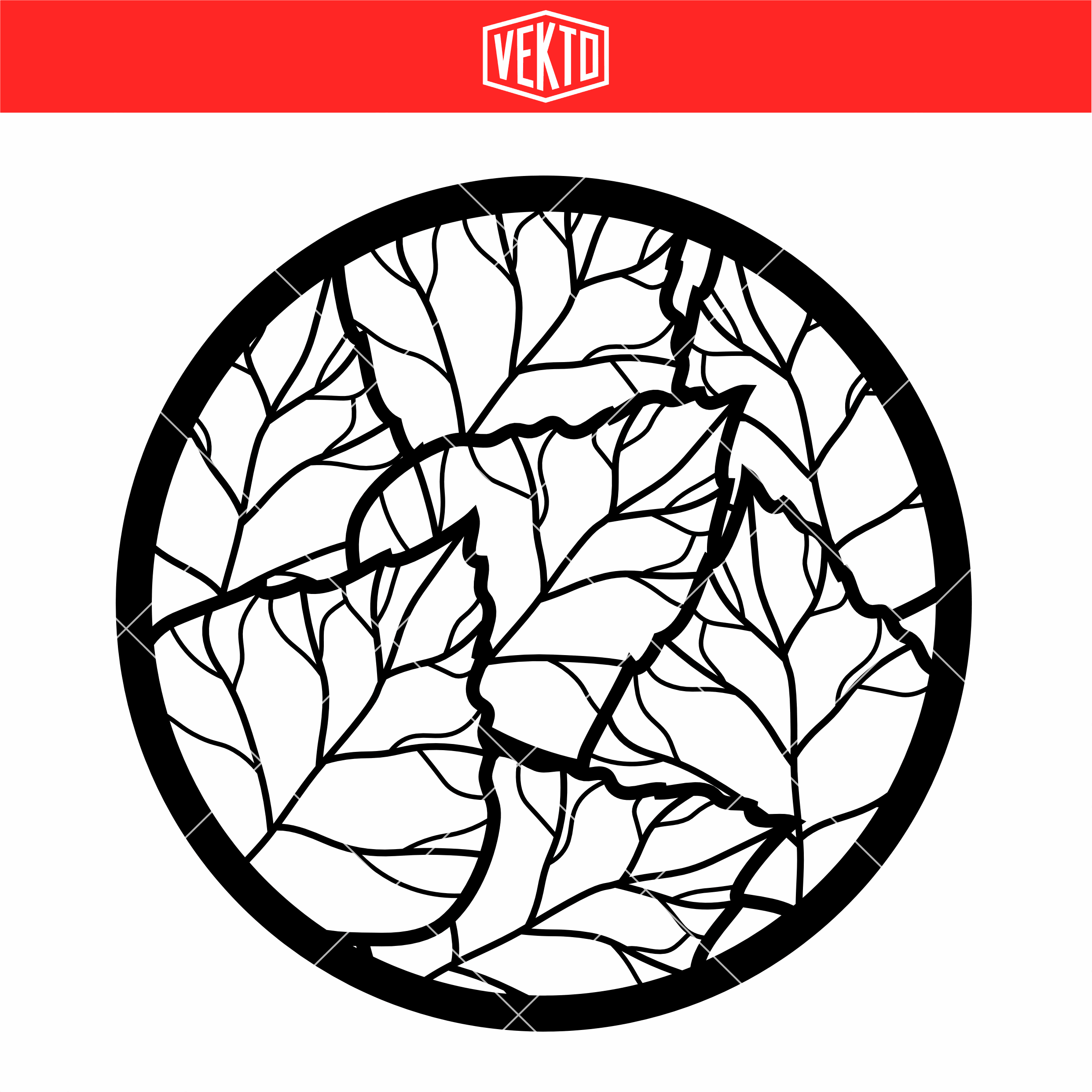 Círculo Decorativo con Hojas – Leaf Circle Decorative STL – Botanical Ring 3D Print Design D249 3d model