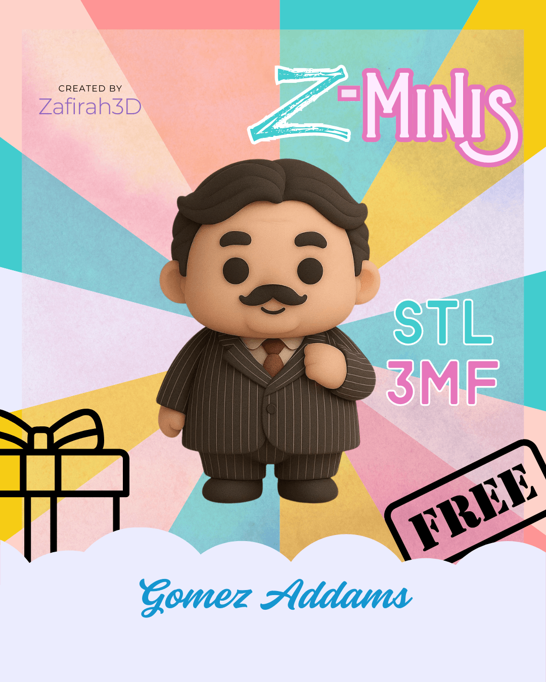 Z-MINIS GOMEZ ADDAMS FOR FREE 3d model