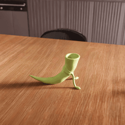 Whimsical Anthropomorphic Drinking Horn Vase 3d model