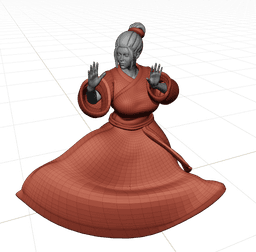 Beautiful Asian Woman Performing a Kata v2 3d model