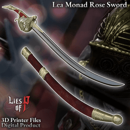 Fantasy Lea Monad Cosplay Rose Sword Lies of P Overture 3d model