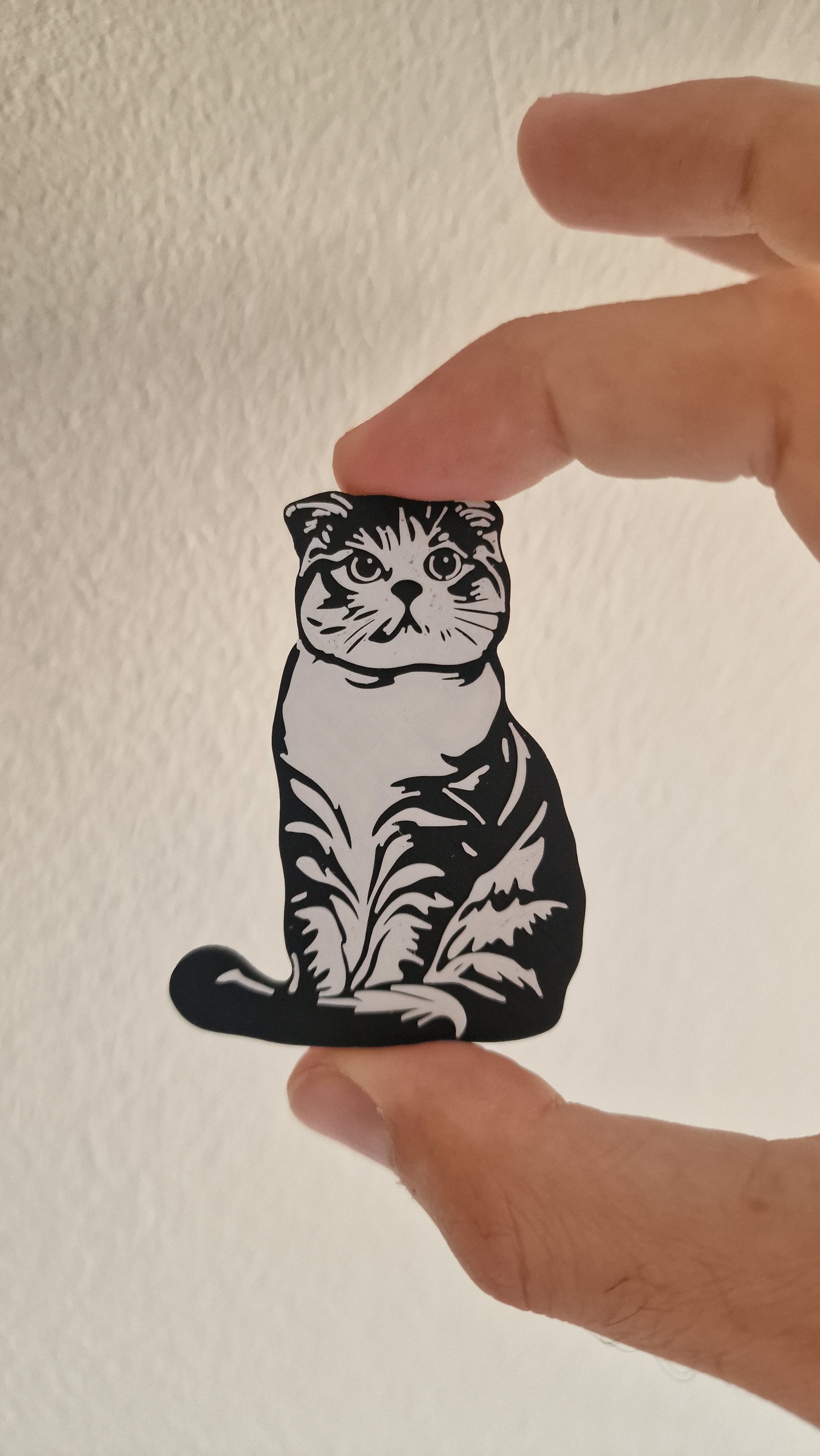 Scottish Fold keychain+magnet 3d model