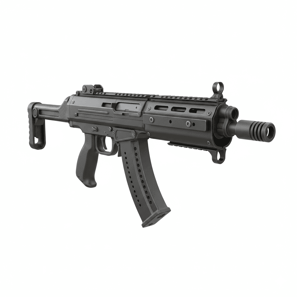Gun Modernized Uzi Tactical Weapon System 3d model