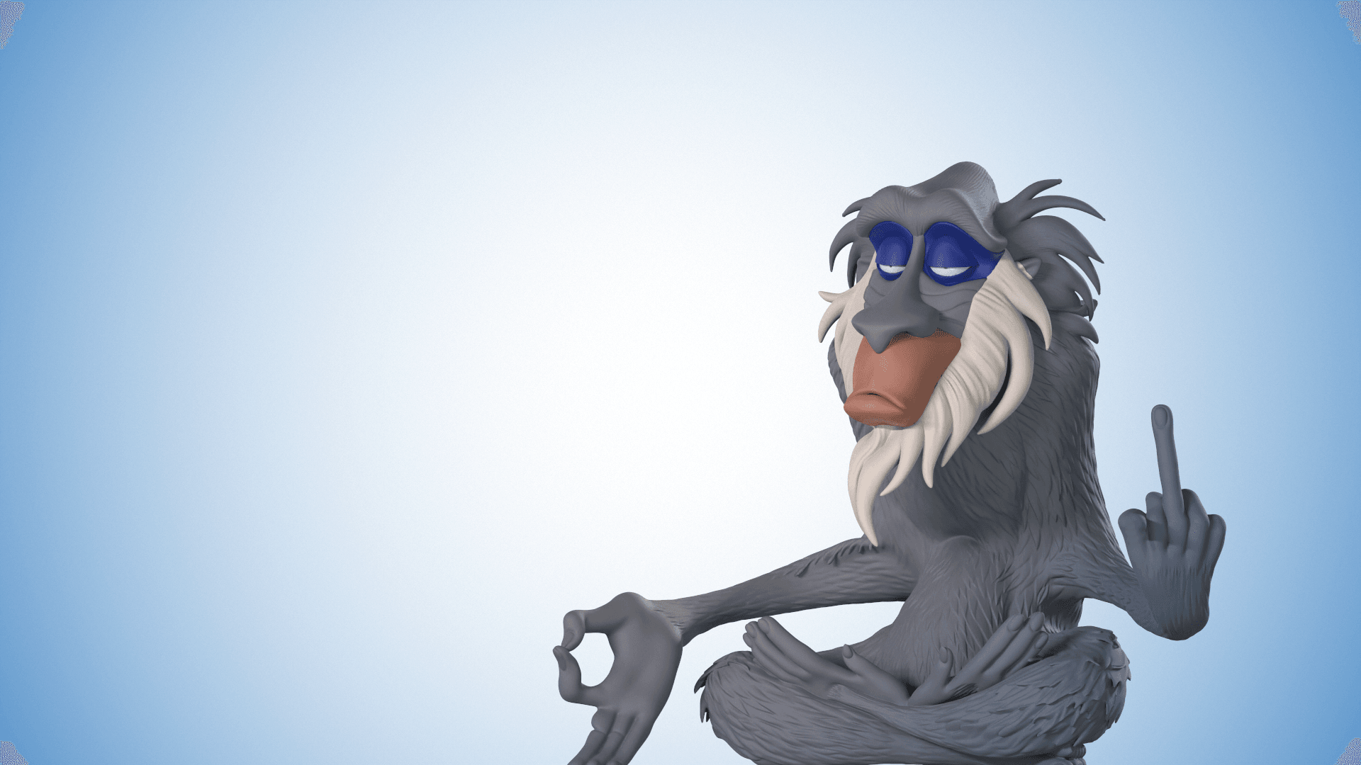 Zen Monkey Shaman Incense Stick Holder 3d model