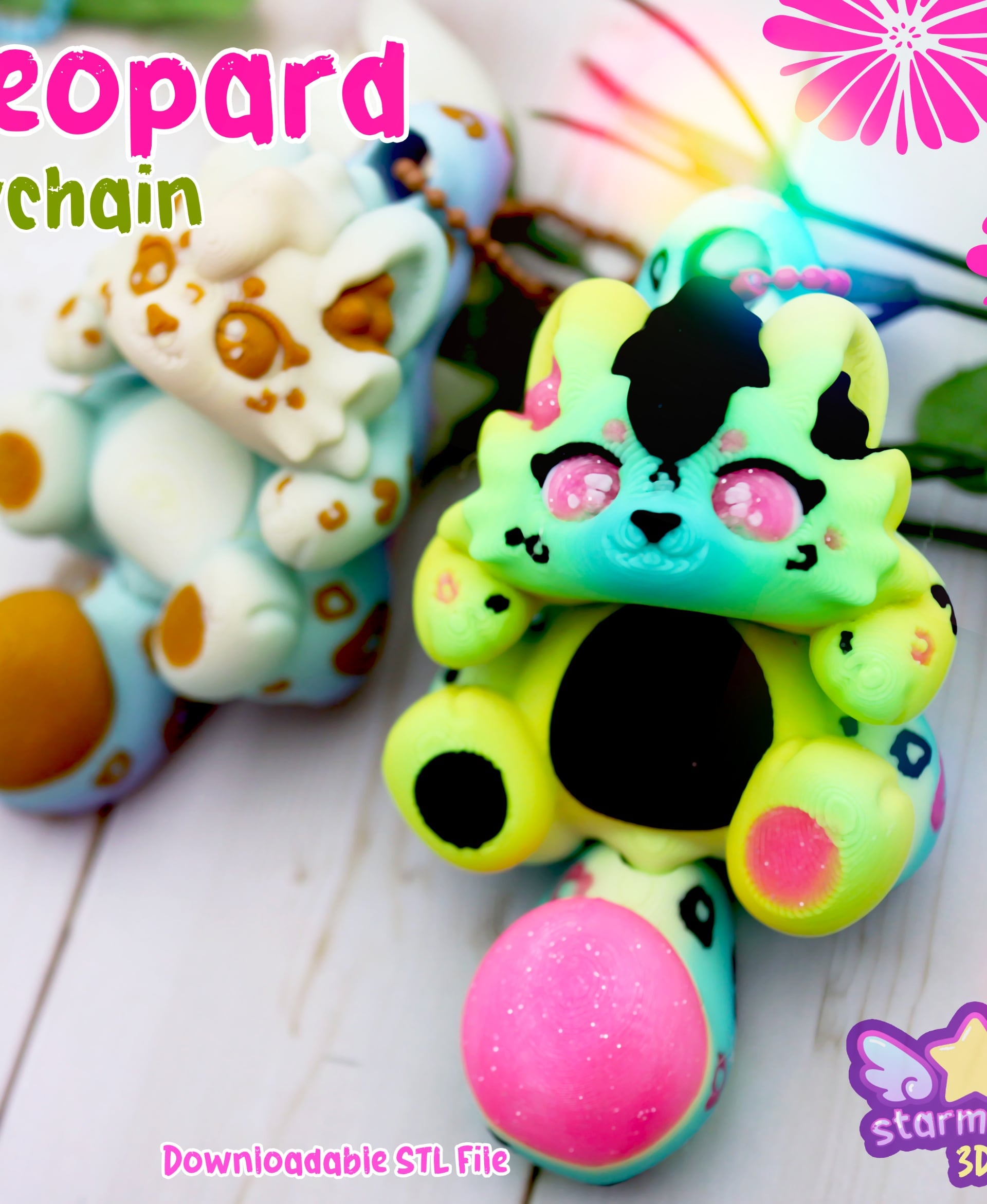 Lazy Leopard Scruffy Keychain (Bonus/Exclusive!) 3d model