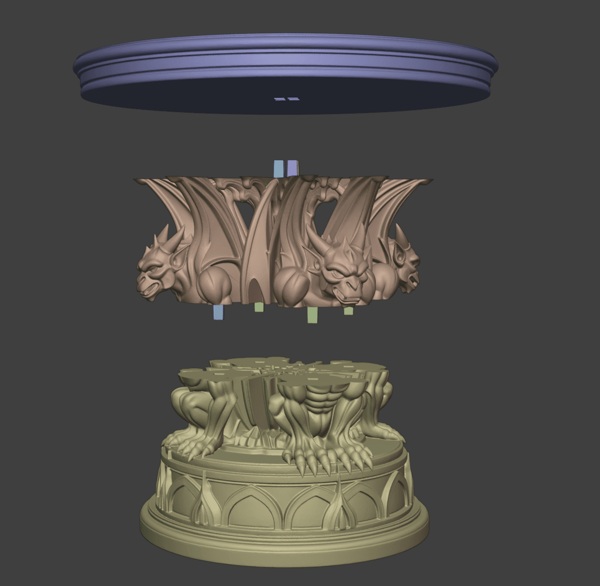 Gargoyle Pedestal Plate 3d model
