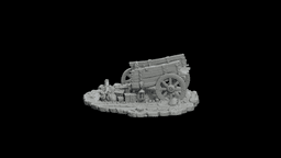Merchant Cart Ambush Scatter STL - Printable D&D Tabletop Terrain 3d model
