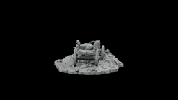 Merchant Cart Ambush Scatter STL - Printable D&D Tabletop Terrain 3d model