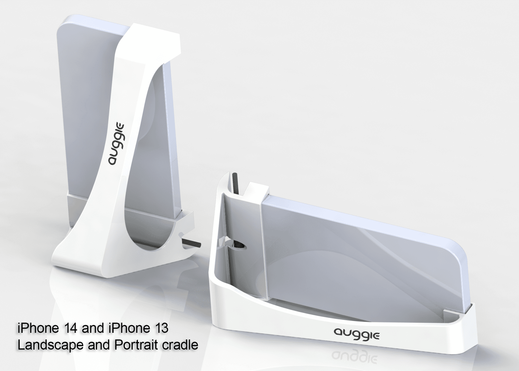 iPhone 14 Pro Max & iPhone 13 Pro Max (with apple case) Landscape and Portrait Cradle 3d model