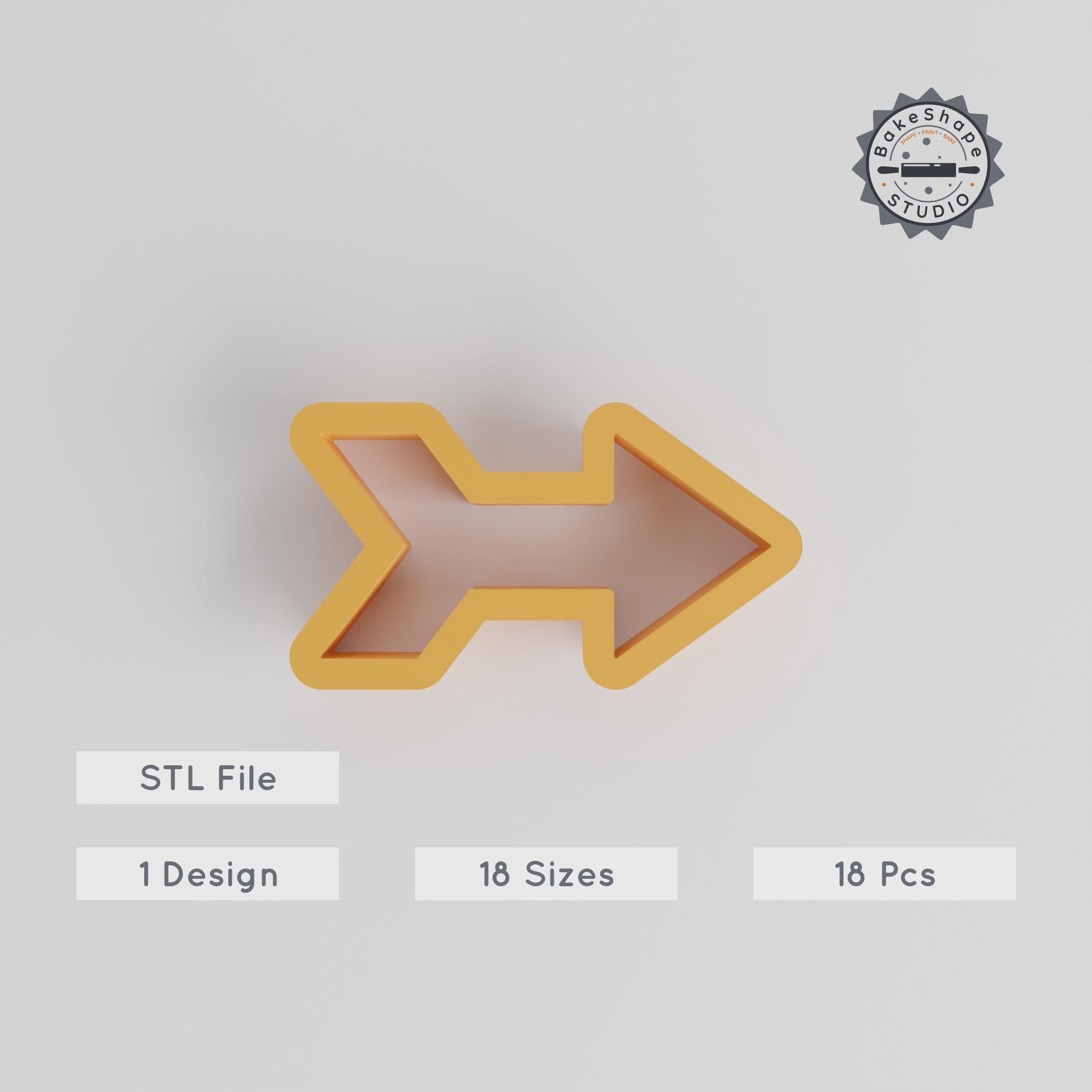 Arrow Shape Cutter, 18-Piece Set for Cookies, Fondant & Clay, Sizes 0.75"-5.00", Perfect for Directional Baking & Crafting PRODUCT_3662 3d model