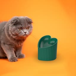 Heart Shaped Pet Bowl, Elevated Tilted, 3D Pet Decor Bowl, Cat Lover's Gift, Animal Lovers 3d model