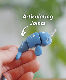 Noddin' Narwal - Articulated fidget Narwal - Ludo animal 3d model