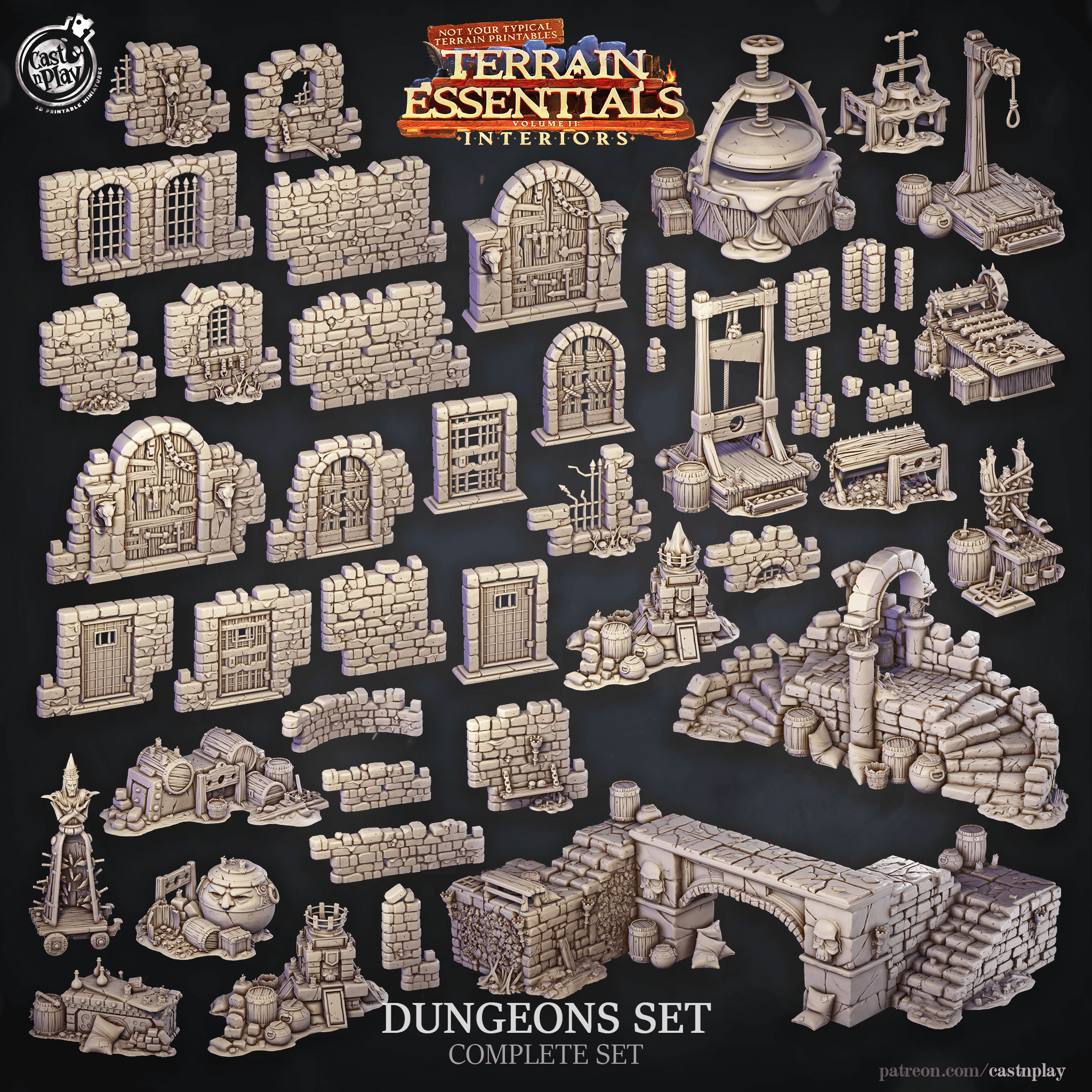Dungeons Set (Pre-Supported) 3d model
