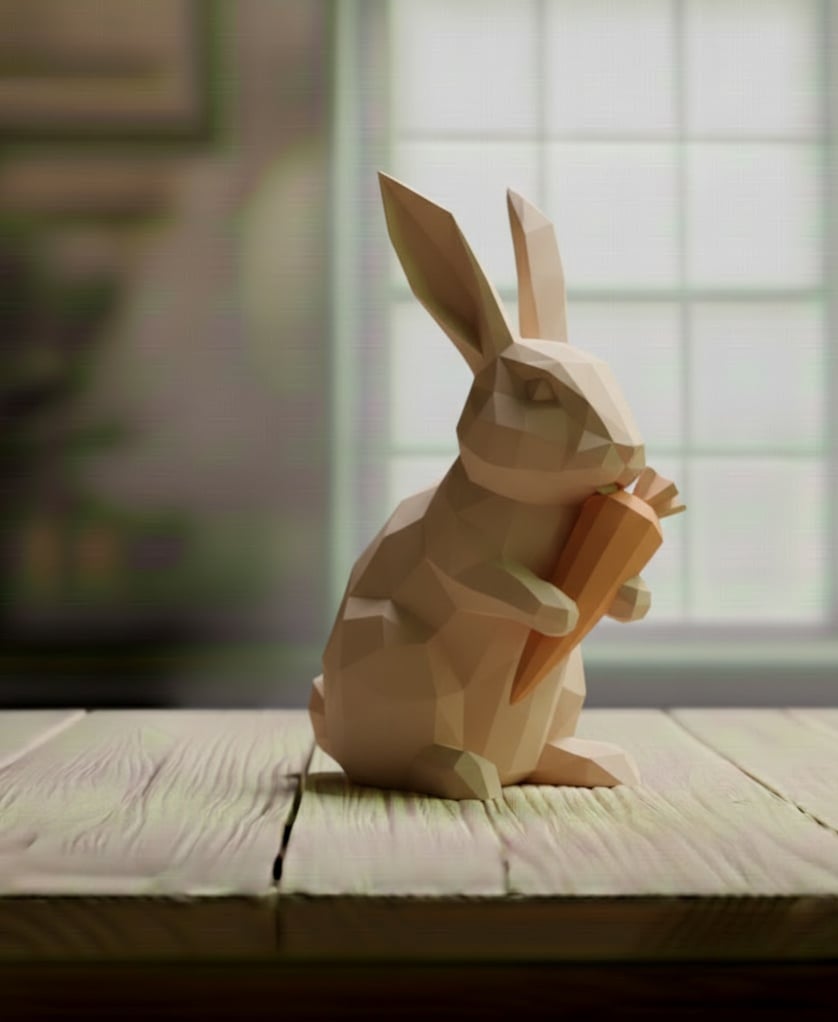 rabbit lowpoly 3d model