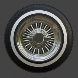 1/64 lowrider wire wheels Trueray straight lace 3d model