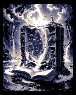 Library opening to the worlds beyond - - Art panel #3 of designs from the books 3d model