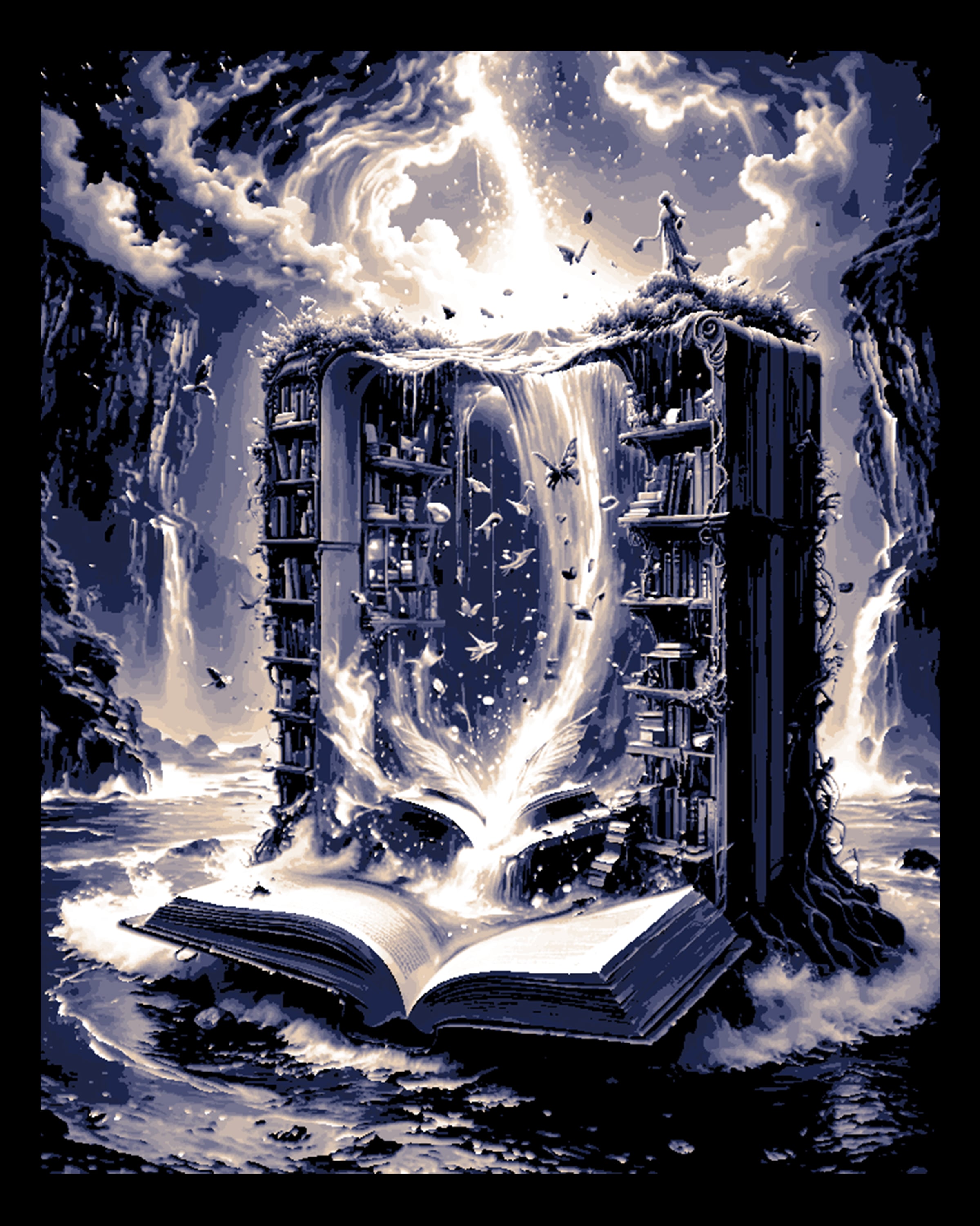 Library opening to the worlds beyond - - Art panel #3 of designs from the books 3d model