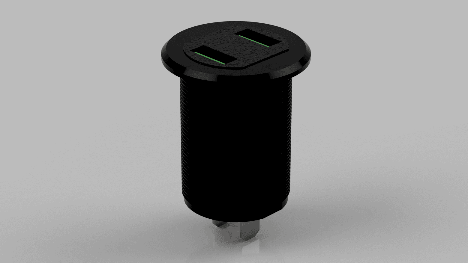 12v USB with Voltmeter Panel Mount 3d model