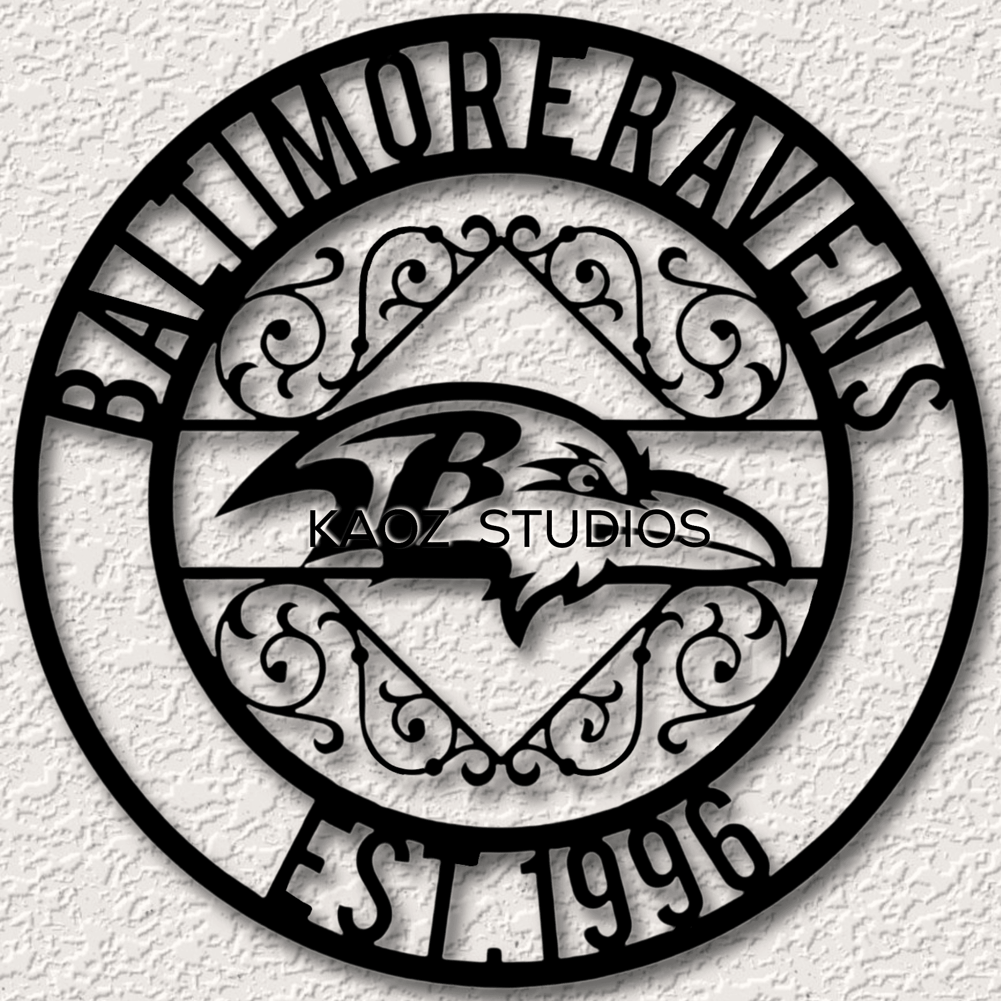 baltimore ravens wall art football wall decor sports logo decoration 3d model