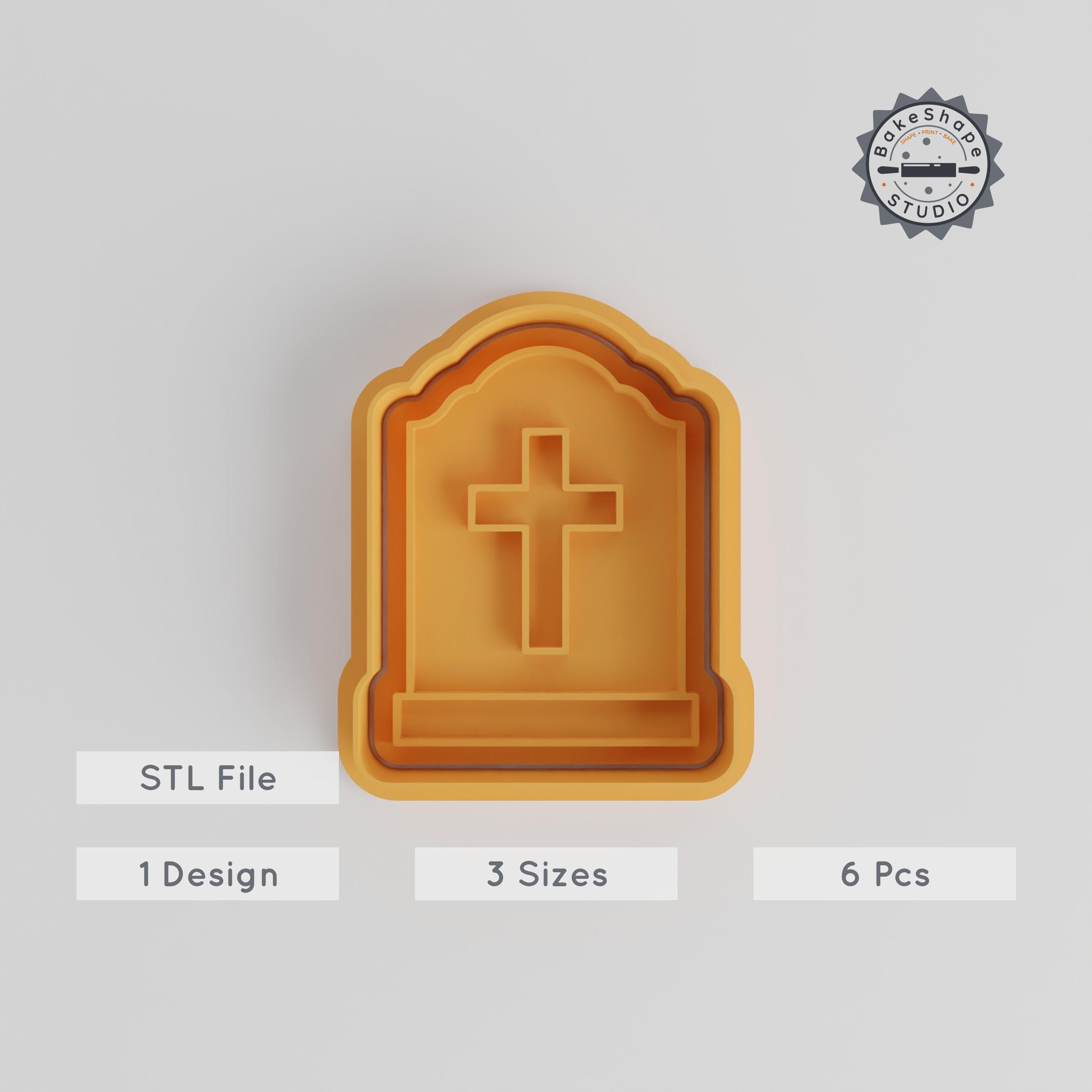 Graveyard Shape Cutter & Stamp Set, 3 Sizes, Perfect for Halloween Cookies & Fondant PRODUCT_4297 3d model