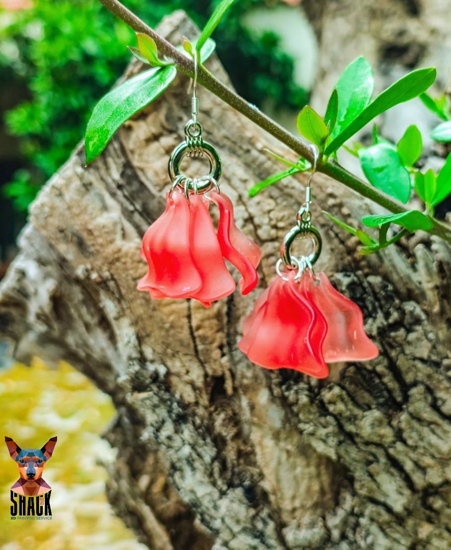Rose petal- Earrings 3d model