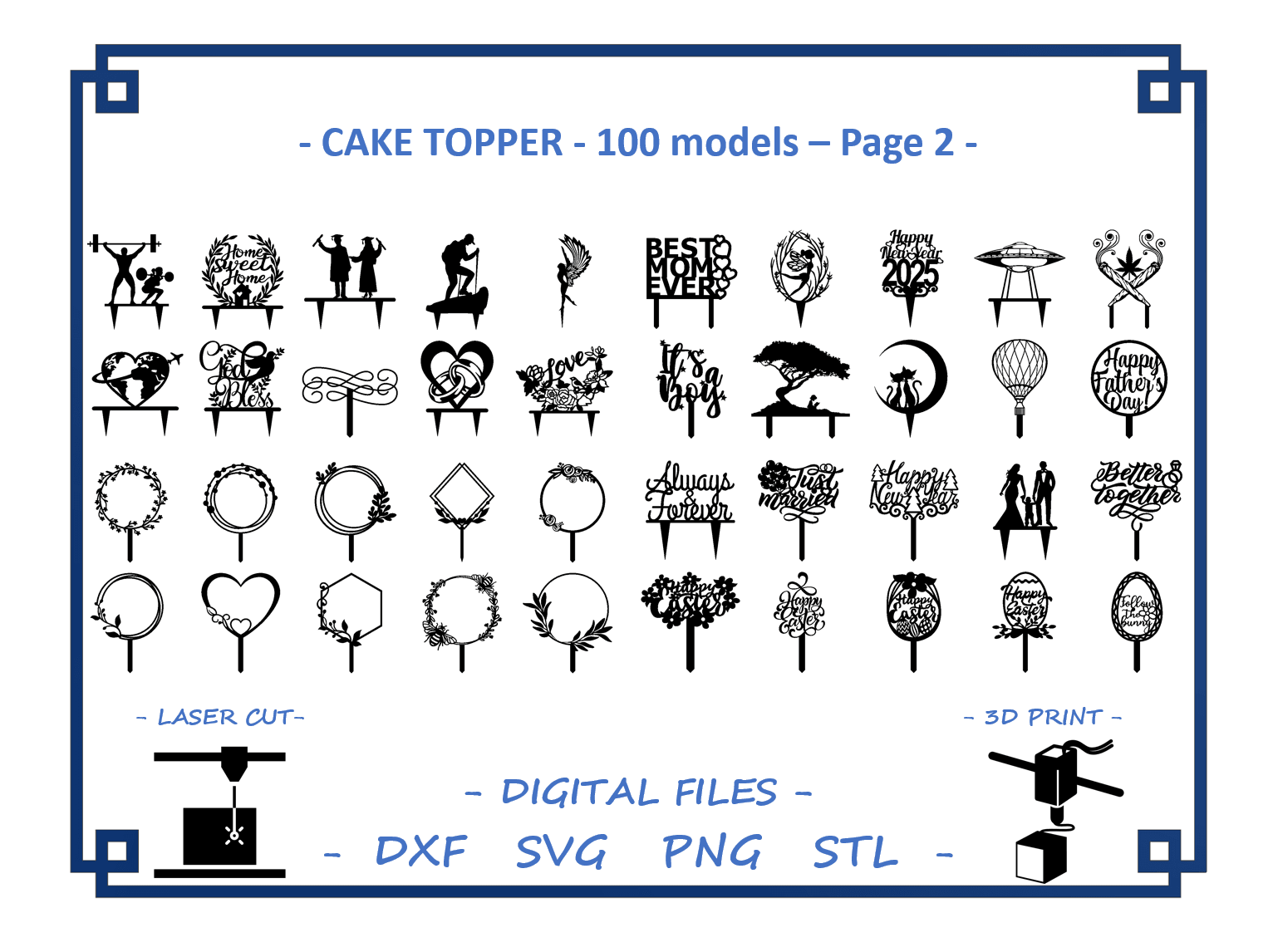 CAKE TOPPER - 100 Models 3d model