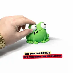 CUTE FROG WITH ROTATING EYES (NO AMS) / CUTE GROG SCULPTURE / BUDDY / FROGS / SHLEFDECOR 3d model