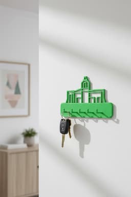 Modern Wall-Mounted Key Holder – Minimalist 3D Printable Entryway Organizer 3d model