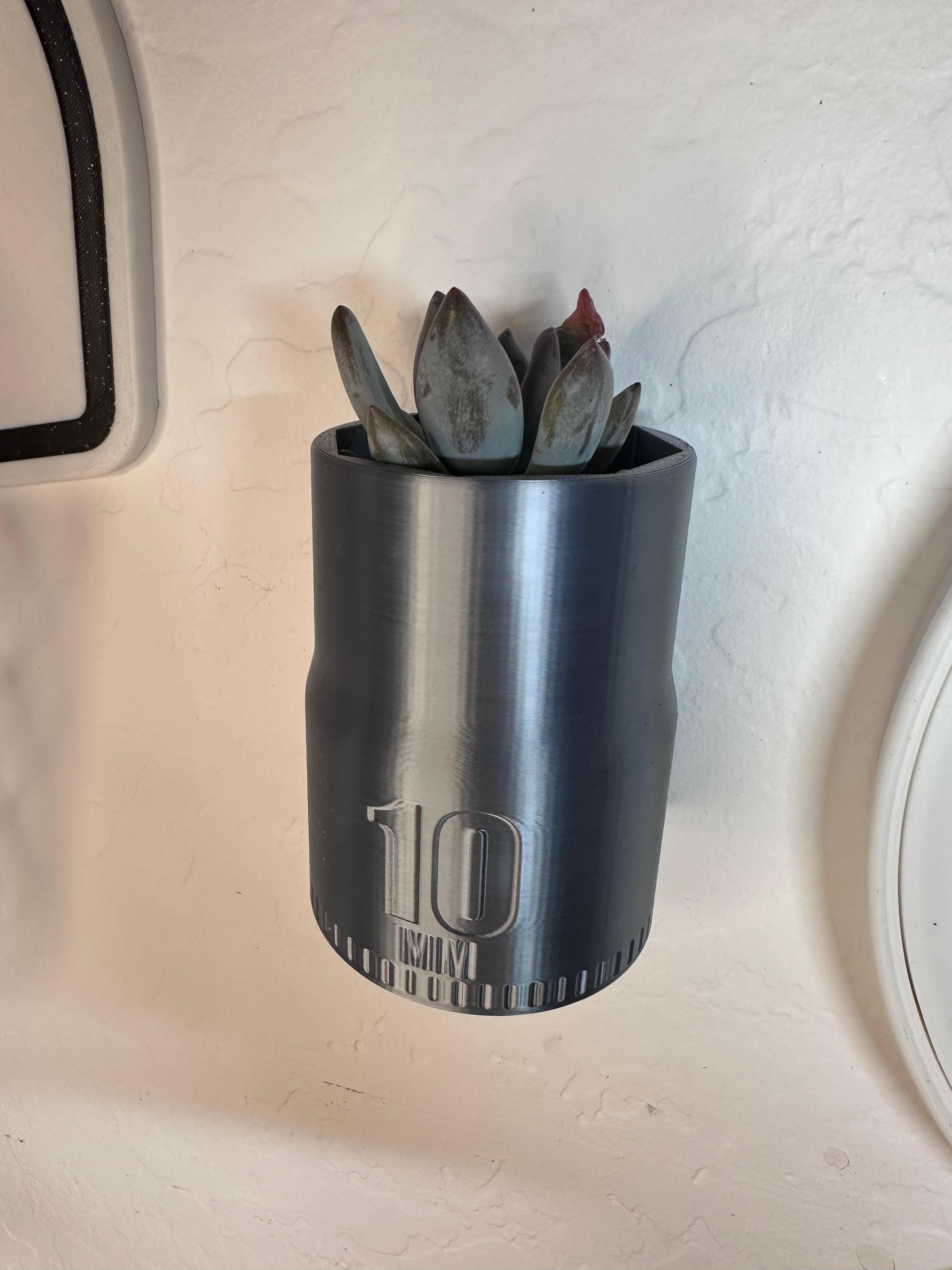 [LOST] 10mm Succulent wall mounted planter, for him, for the shop, for the office, fathers day 3d model