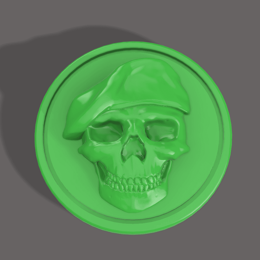 Soldier Skull Coin 3d model