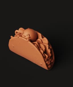 Kawaii Taco Multi-Color 3MF | Cute Food Figurine | Bambu Ready 3d model