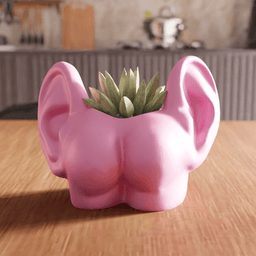 Surrealist Body Art Ear and Torso Decorative Planter 3d model