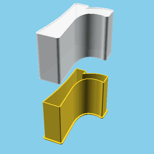 LATIN SMALL LETTER R, nestable box (v1) 3d model