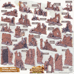 Town Ruins Set (Pre-Supported) 3d model