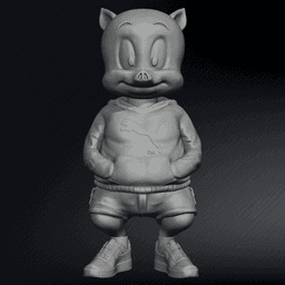 Porky Pig Urban Vibes / Urban Puma Style From Looney Tunes /( 3MfF Shoes and Multi-Parts Included) 3d model