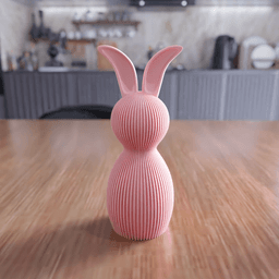 Ribbed Easter Bunny Figure Set - Spring Table Centerpiece 3d model