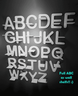 Alphabet Wall Shelf A–Z 3d model