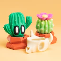 Blob Plants - Desert Series - Mini Plant Collectible Art Toy with Skull Container 3d model