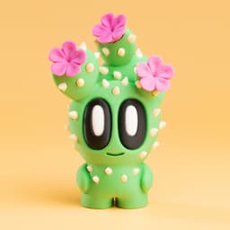 Blob Plants - Desert Series - Mini Plant Collectible Art Toy with Skull Container 3d model