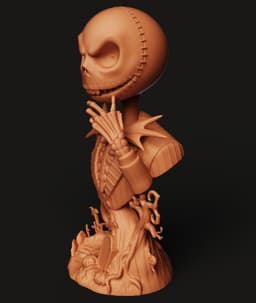 Pumpkin King Bust | Gothic Skeleton Statue | Halloween Decor 3D Print | Nightmare Fan Art Sculpture 3d model