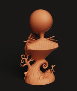 Pumpkin King Bust | Gothic Skeleton Statue | Halloween Decor 3D Print | Nightmare Fan Art Sculpture 3d model