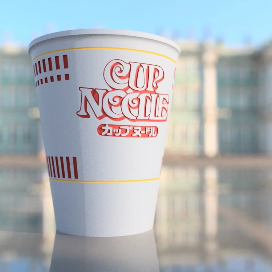 cup noodle pot 3d model