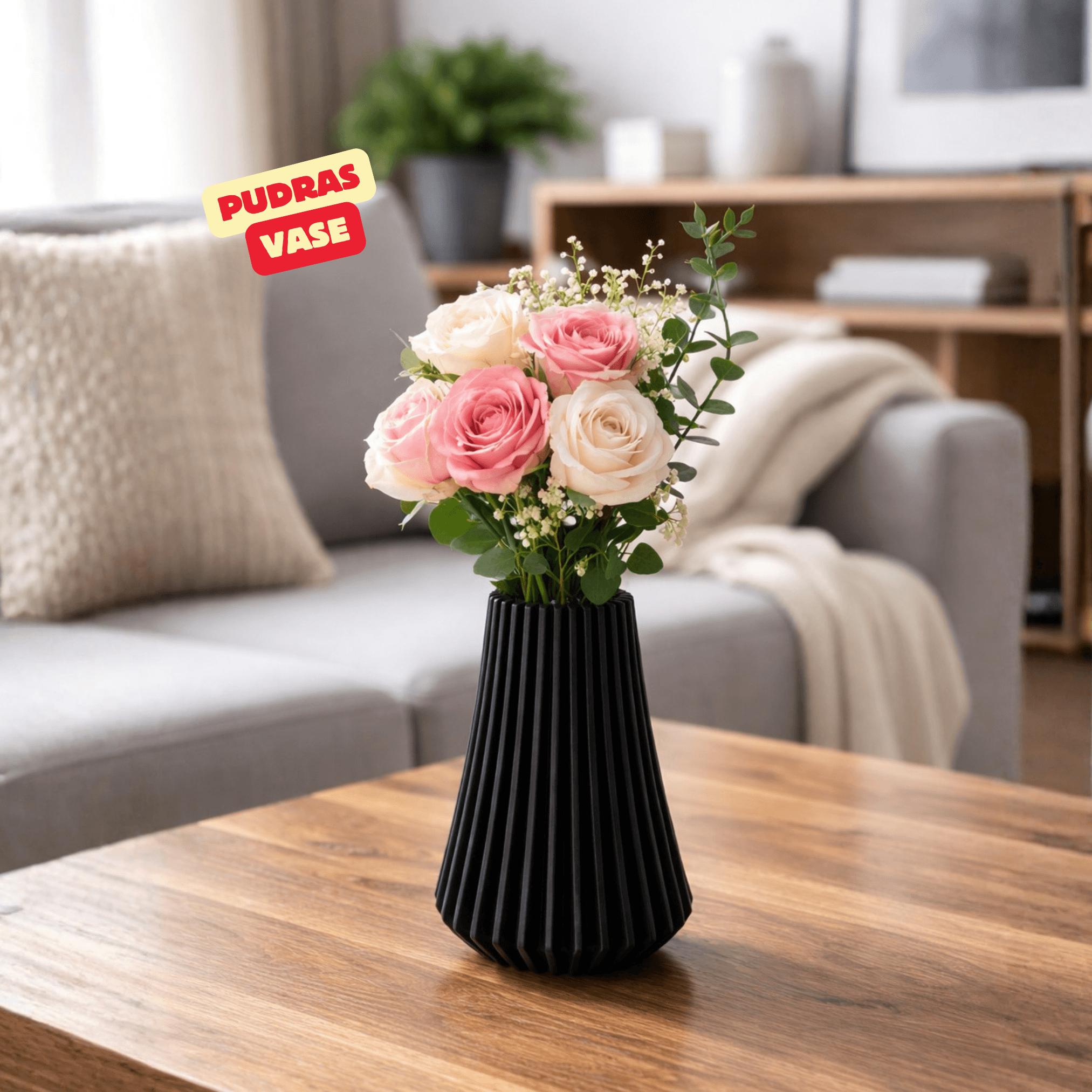 VASE - PUDRAS / MODERN DESIGNER VASE IN DIFFERENT SIZES / TABLEDECOR / DECOR / DECORATIONS 3d model